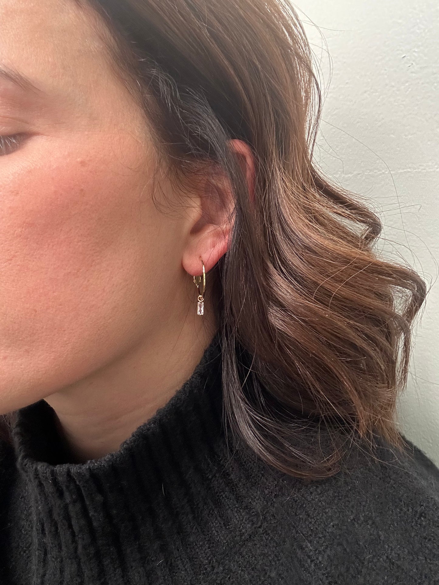 Linked Rectangle Stone Earrings