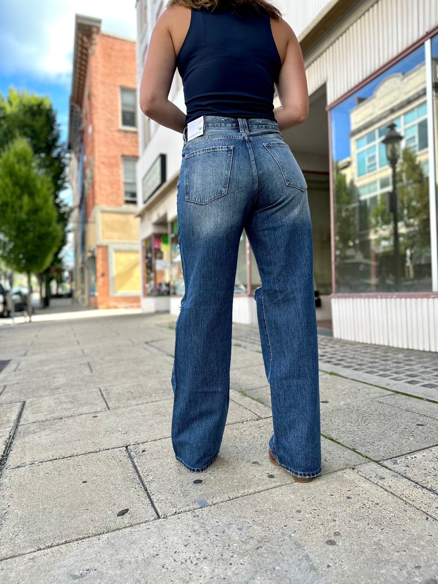 Kancan Ultra High Rise Distressed 90s Flare