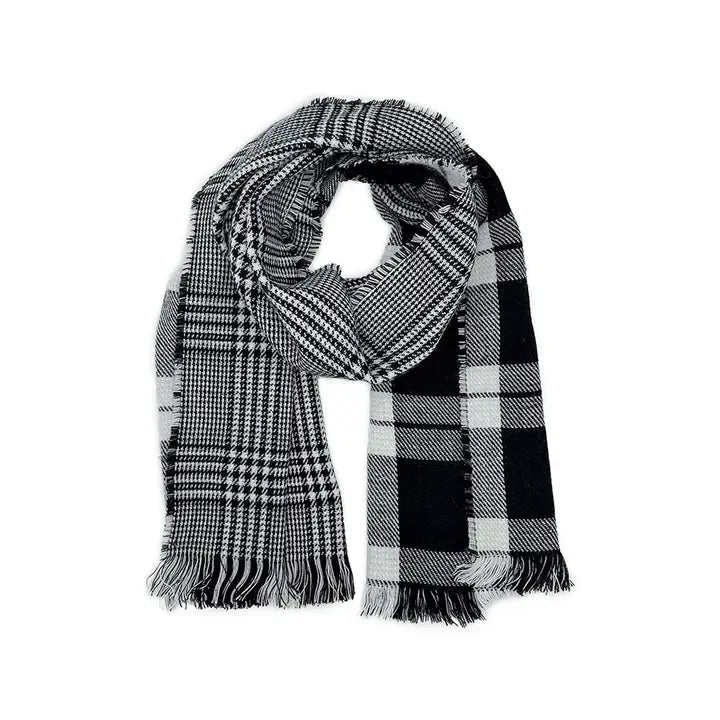Reversible Plaid and Check Cozy Soft Scarf