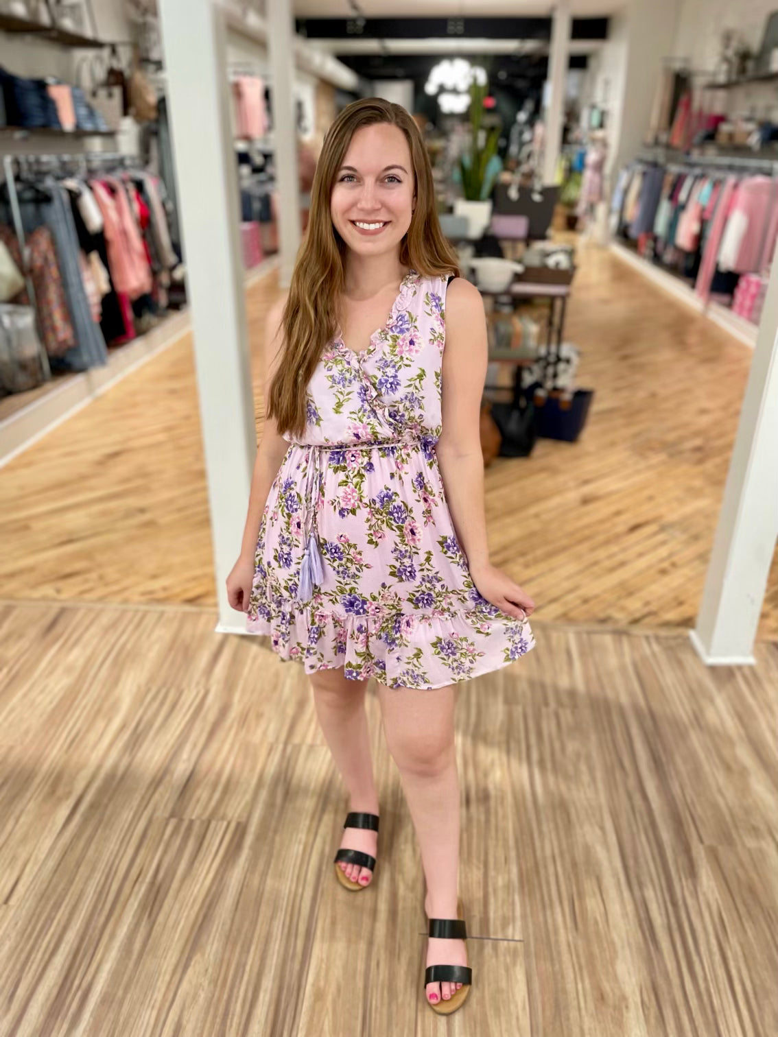 Brewton Mid Length Ruffled Dress