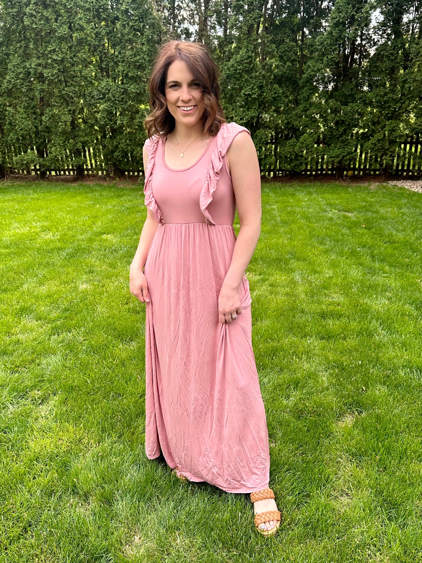 All About It Ruffle Maxi Dress