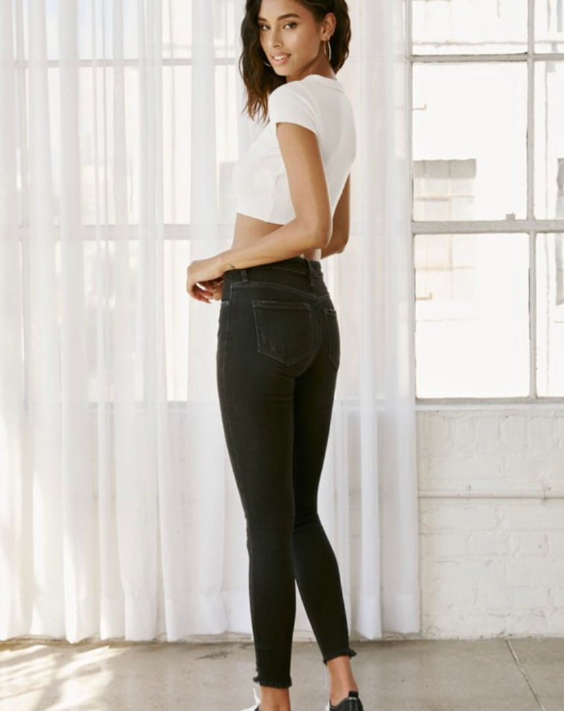 KanCan High Rise Black Ankle Skinny