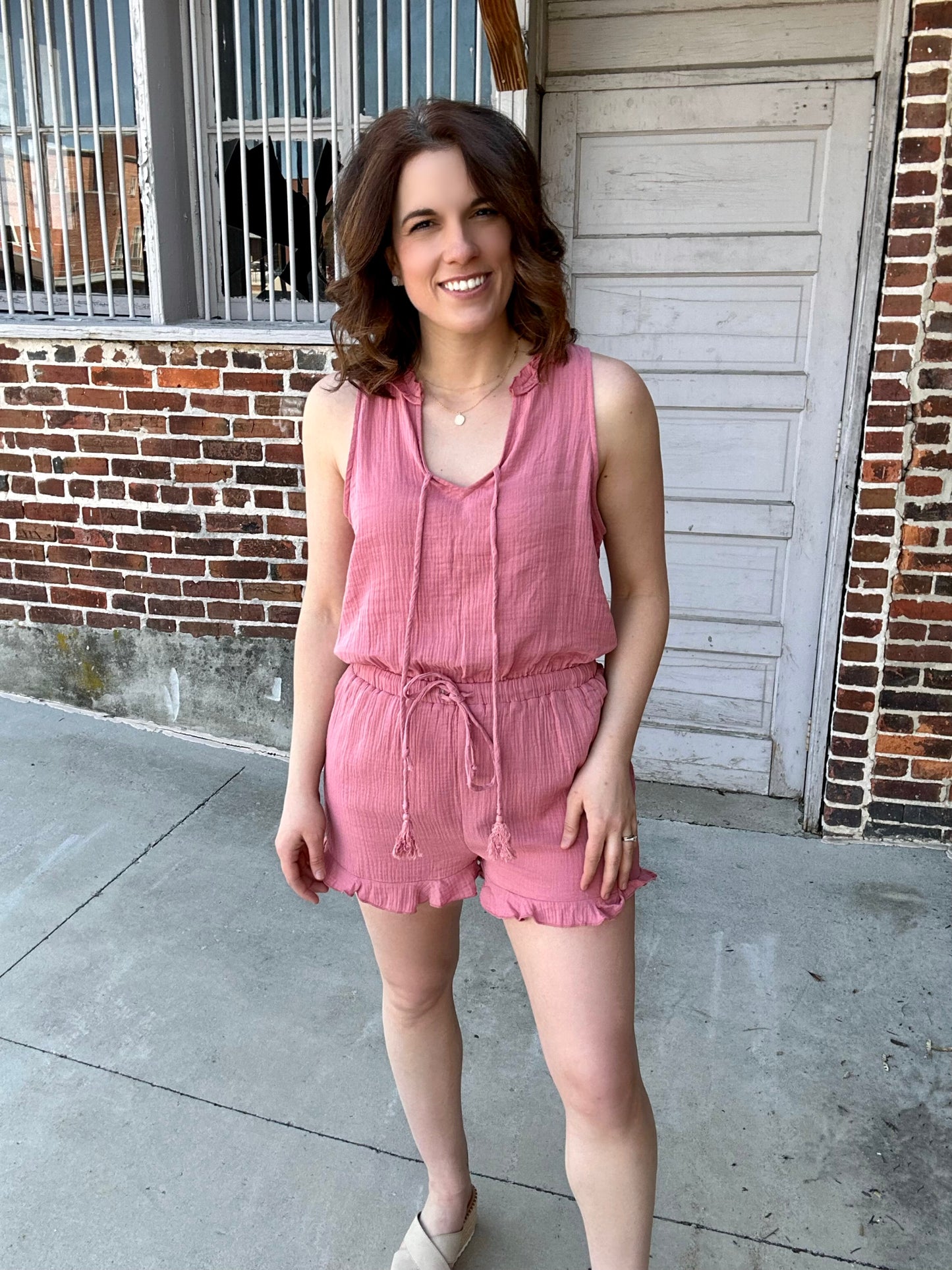 Do Anything Gauze Romper with Ruffles