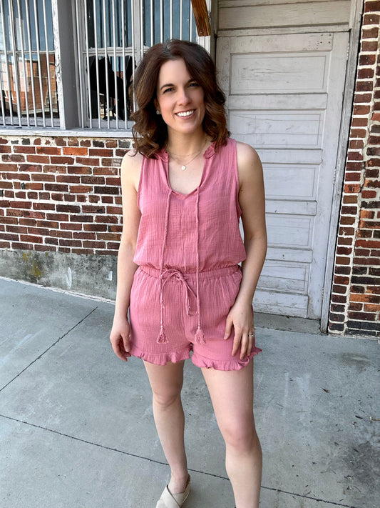 Do Anything Gauze Romper with Ruffles
