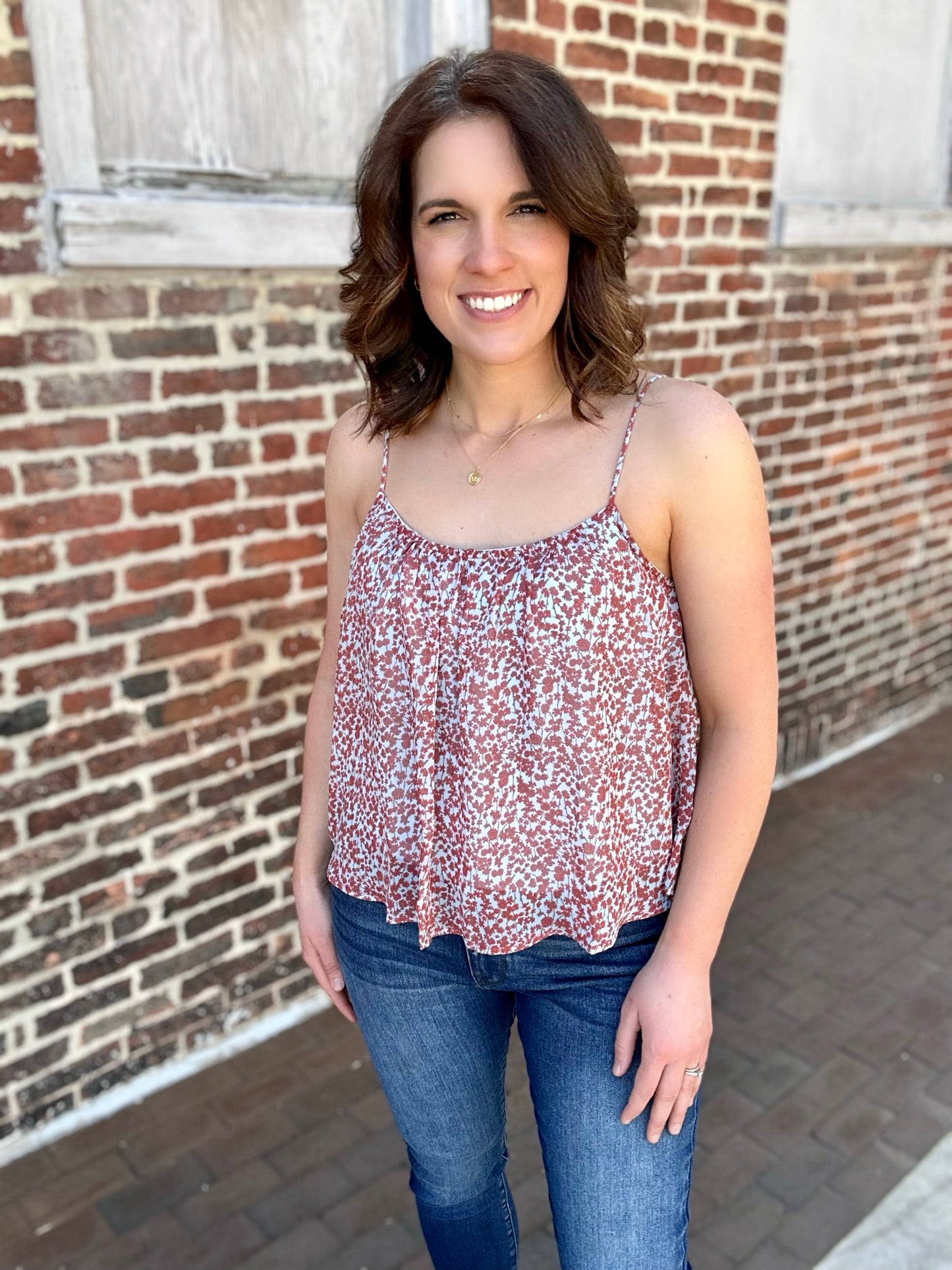 Leave You There Floral Cami Top