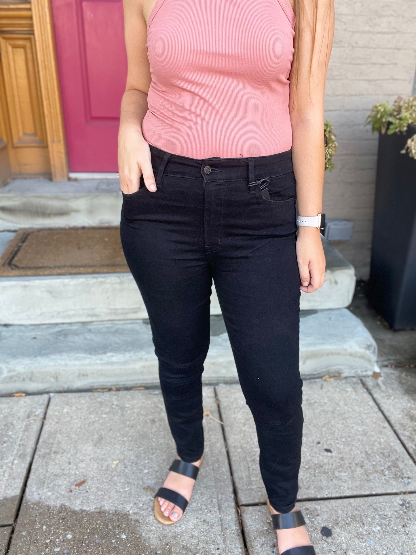 Zenana High Rise Ankle Skinny Black Jeans