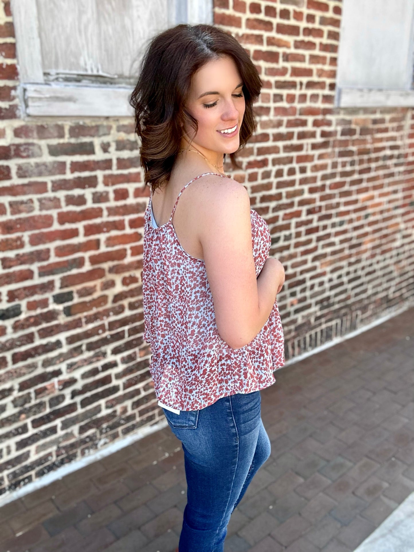 Leave You There Floral Cami Top