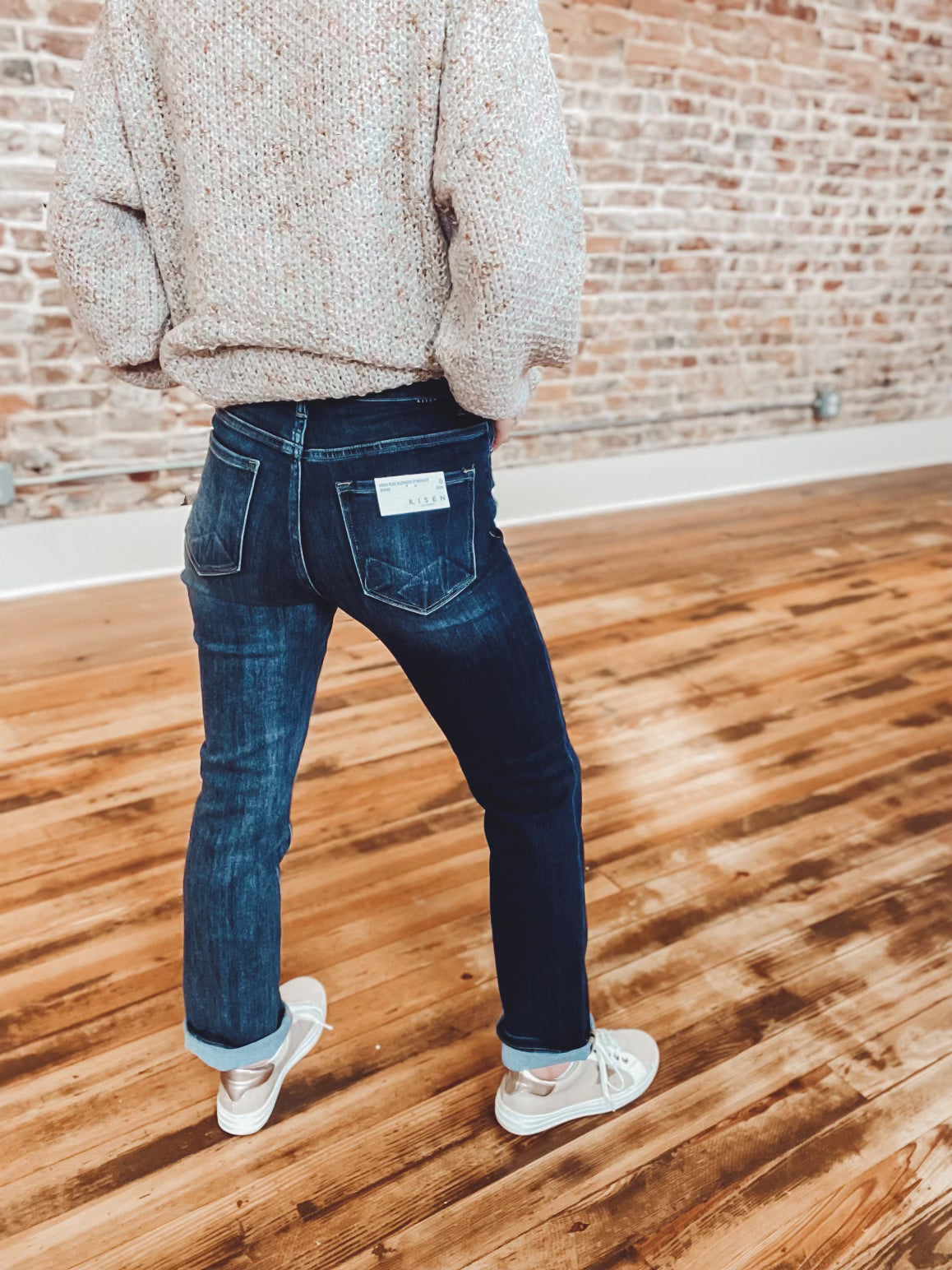 Risen High Rise Slender Straight Jeans