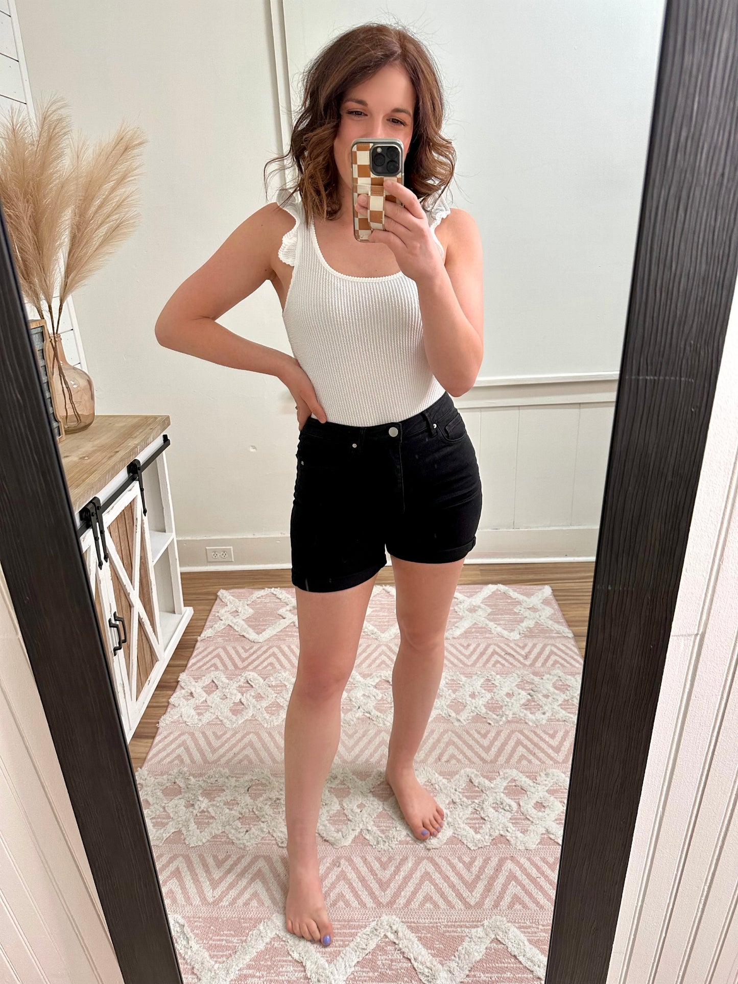 Risen High Rise Rolled Up Shorts