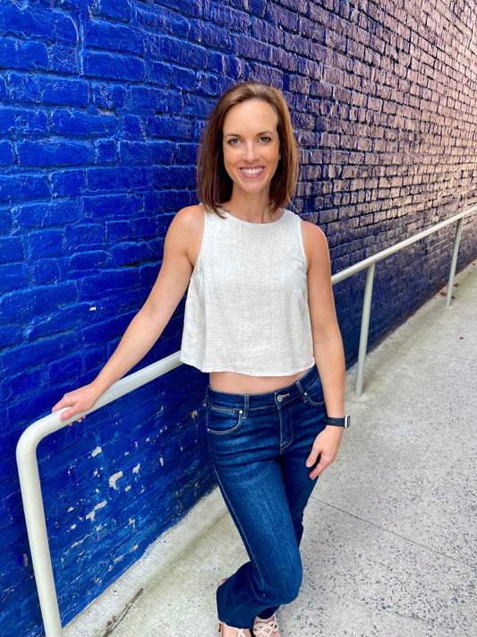 Schurz Linen Crop Top