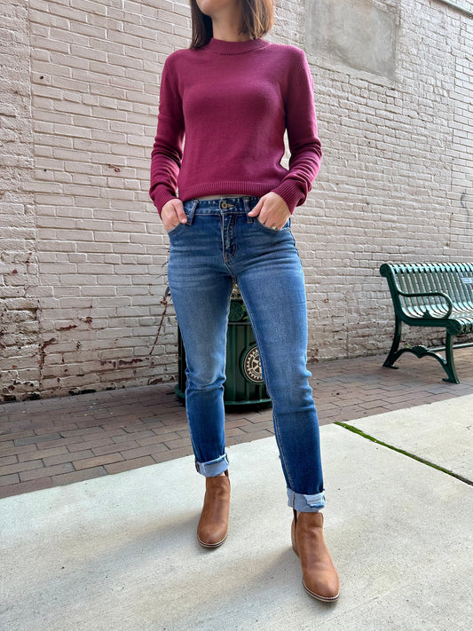 Kancan Hannah Mid Rise Skinny Straight Jean