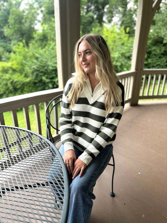 Sartell Collared Stripe Sweater