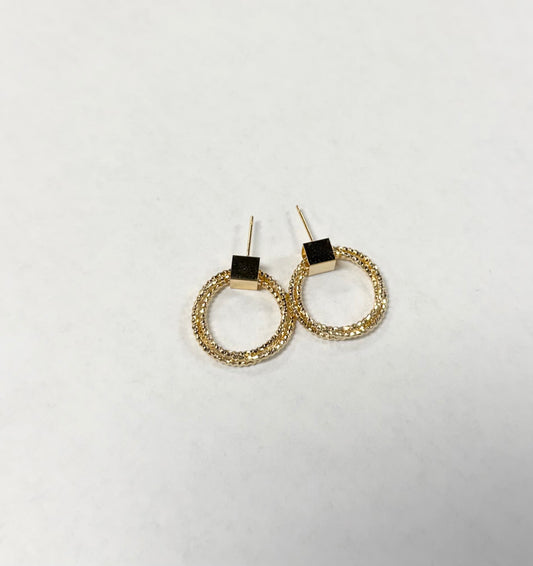 Dia Cut Chain Door Knocker Earrings
