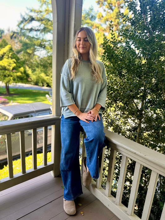 Kearney 3/4 Sleeve Boxy Sweater