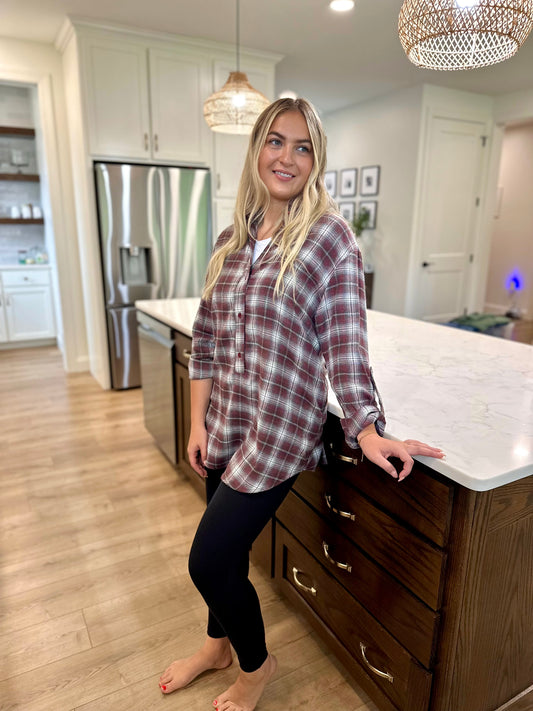 Sandy Springs Plaid Tunic Top