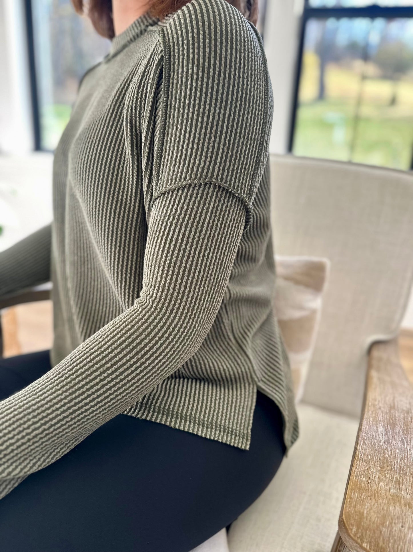 Irving Boat Neck Ribbed Top