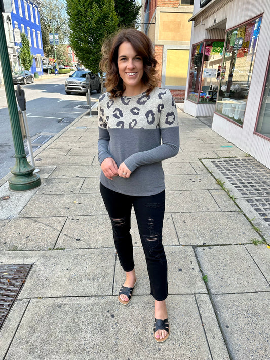 Dixon Leopard Long Sleeve Top