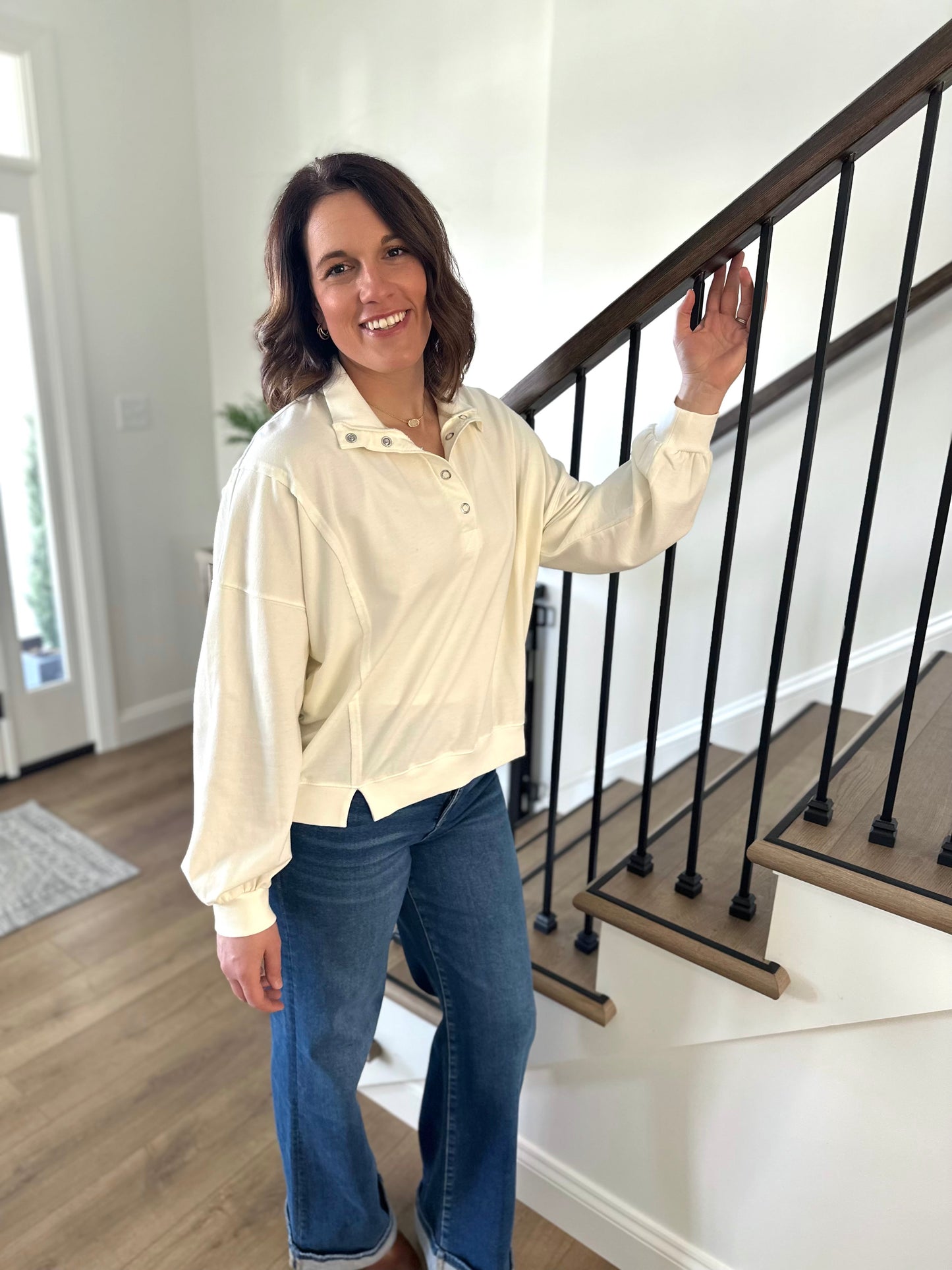 Providence Snap Button Long Sleeve Top