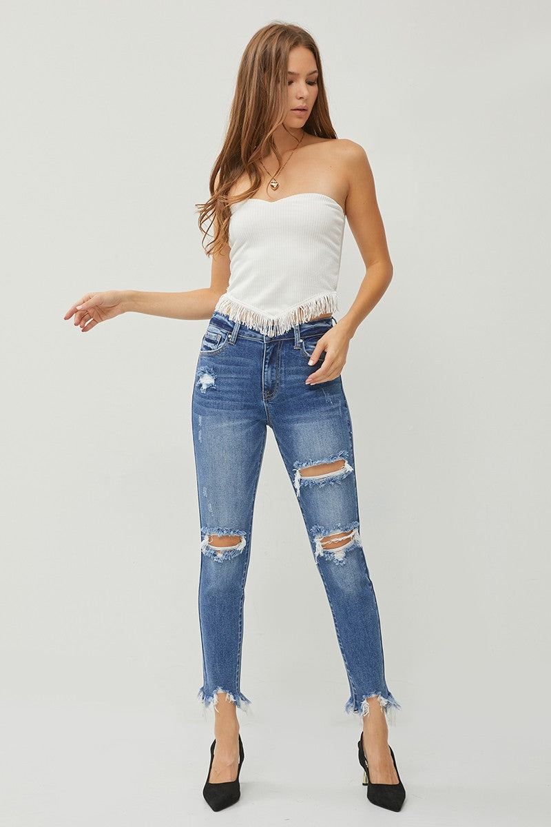 Richwood Risen High Rise Distressed Wash Skinny Jeans