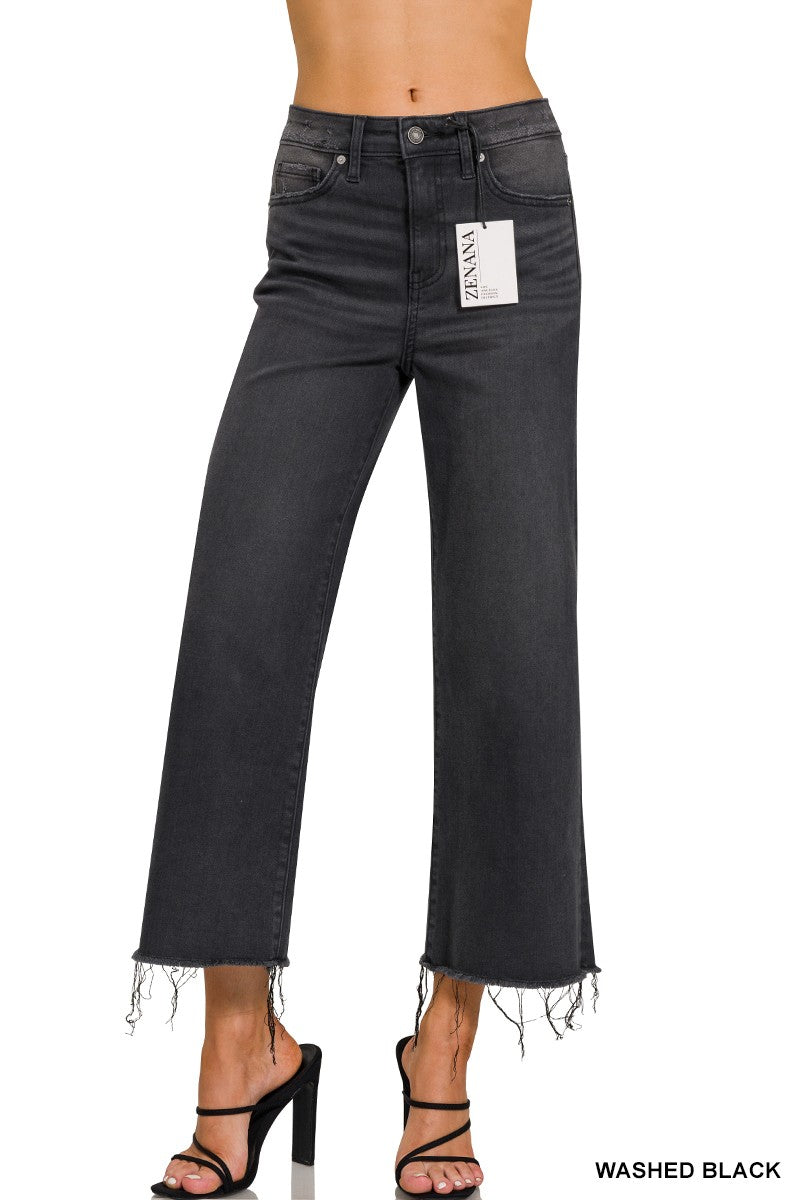 Clarke High Rise Cropped Black Jeans