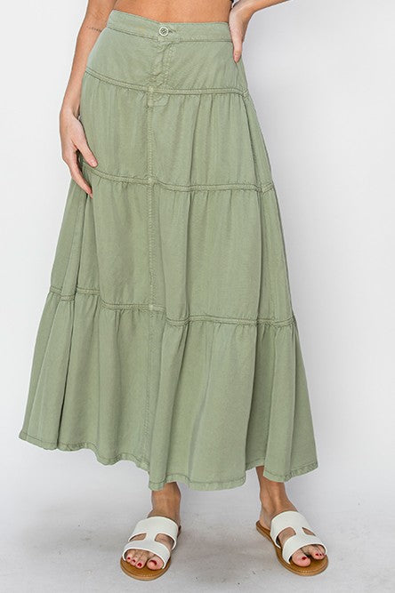 Massac Tiered Tencel Skirt