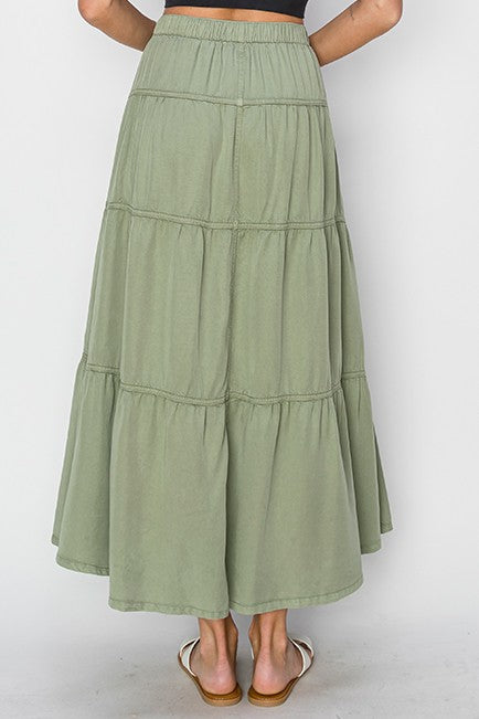 Massac Tiered Tencel Skirt