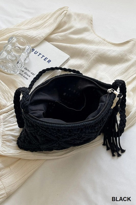 Maple Valley Woven Tassel Bag