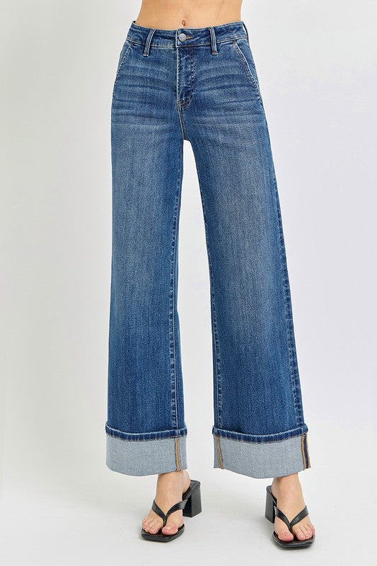 Risen New Hope Tummy Control High Rise Cuffed Jeans