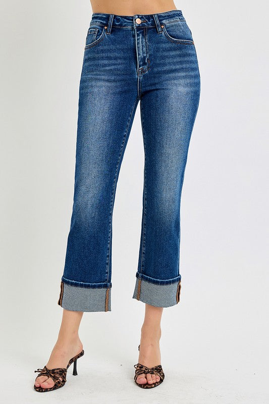 Daniels Risen High Rise Ankle Straight Cuffed Jeans
