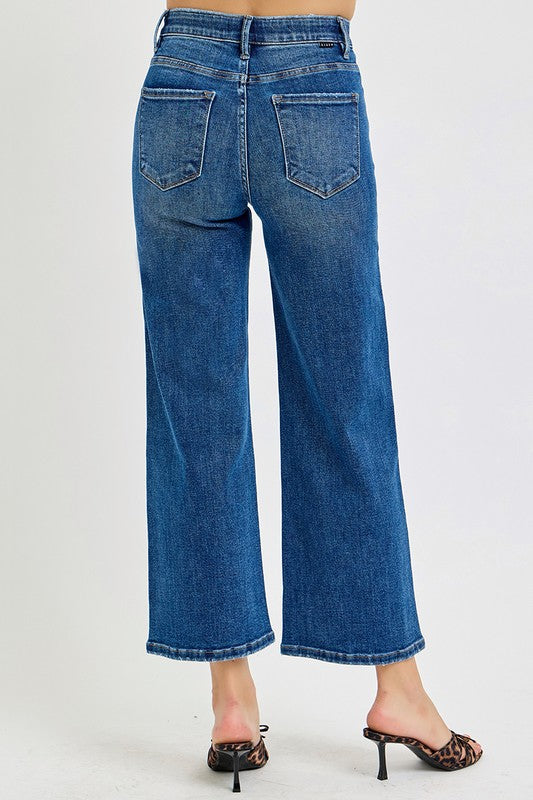 Windsor Risen Tummy Control High Rise Crop Wide Jeans