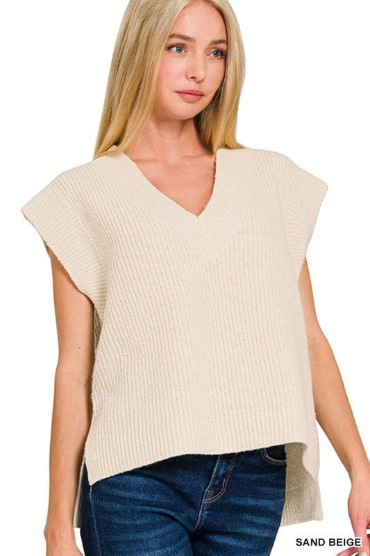Split Edge Sweater Vest