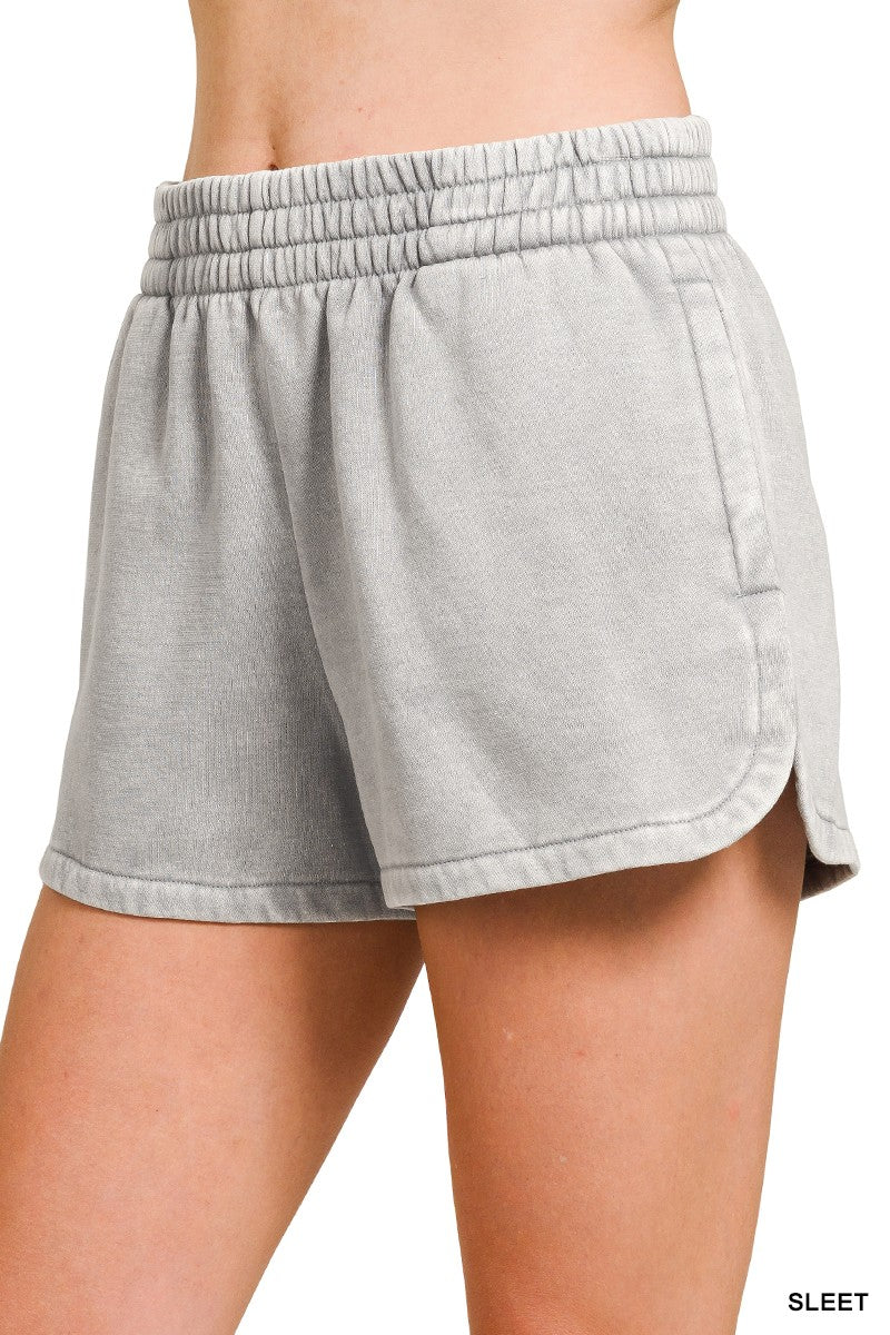 Acid Wash Dolphin Shorts