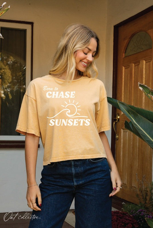 Born To Chase Sunsets Graphic Top