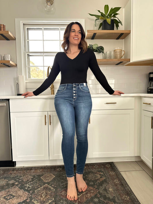 Judy Blue Jayme High Rise Button Fly Skinny Jeans