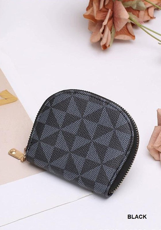 Vegan Leather Monogram Card Holder Wallet