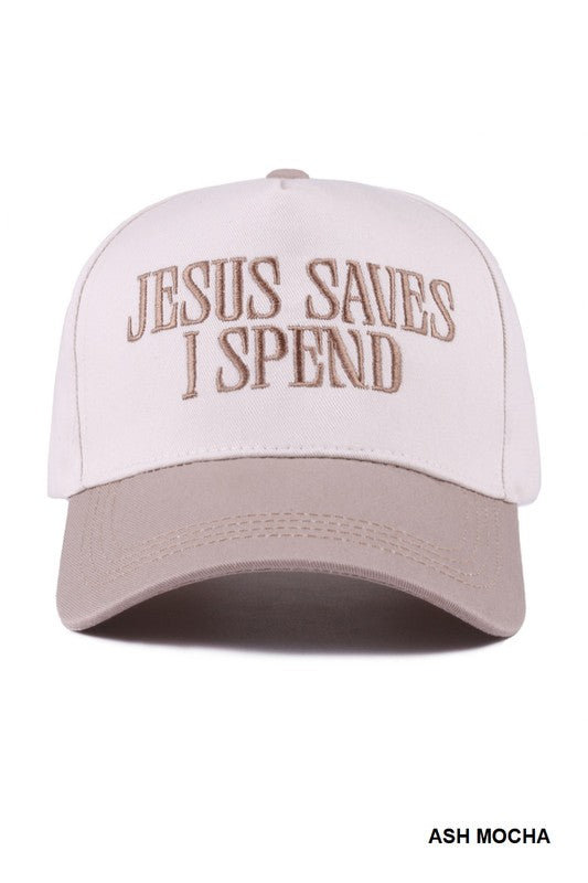 Jesus Saves I Spend Graphic Hat