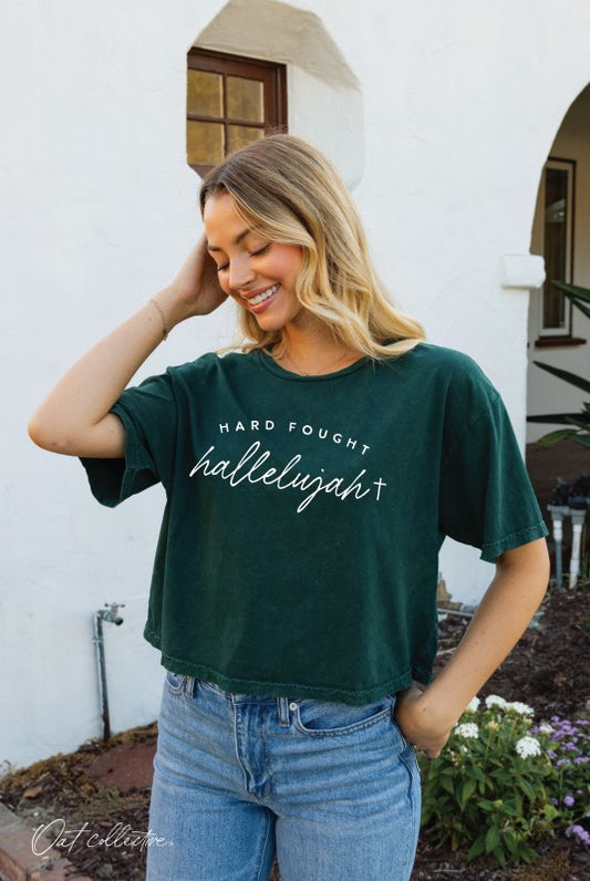 Hard Fought Hallelujah Cropped Graphic Tee