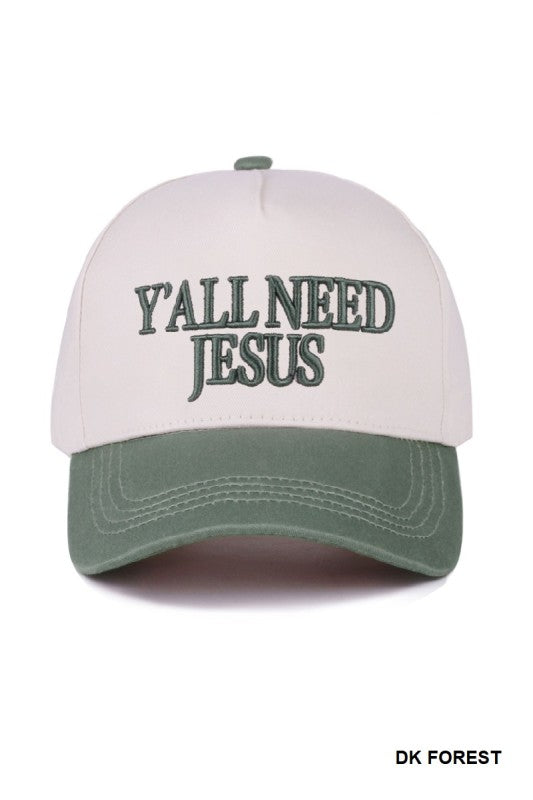 Y'all Need Jesus Two Tone Hat