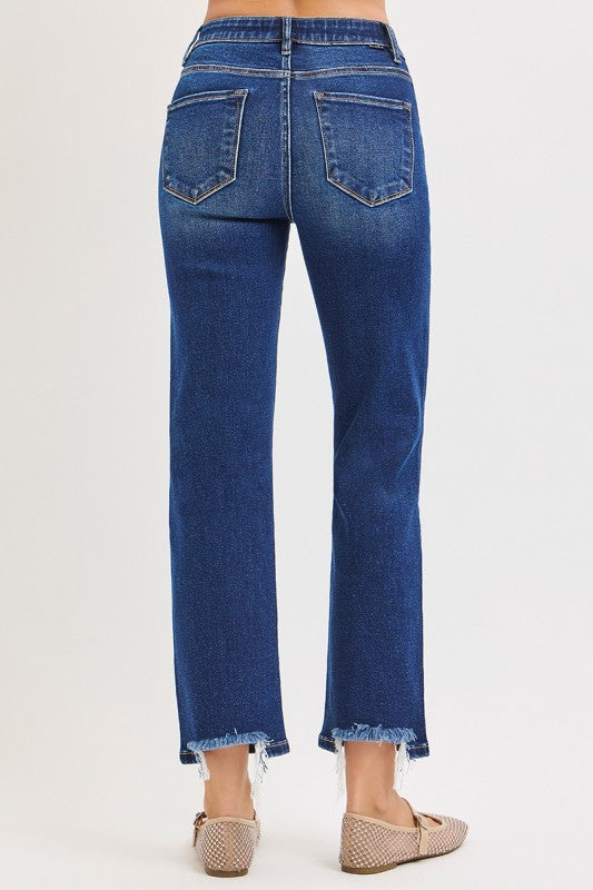 Risen Alexandria Tummy Control High Rise Crop Straight Jeans