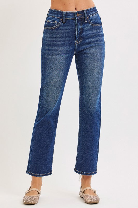 Risen Alexandria Tummy Control High Rise Crop Straight Jeans