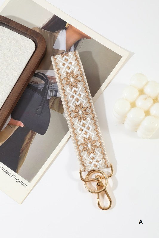 Jacquard Weave Wristlet Keychains