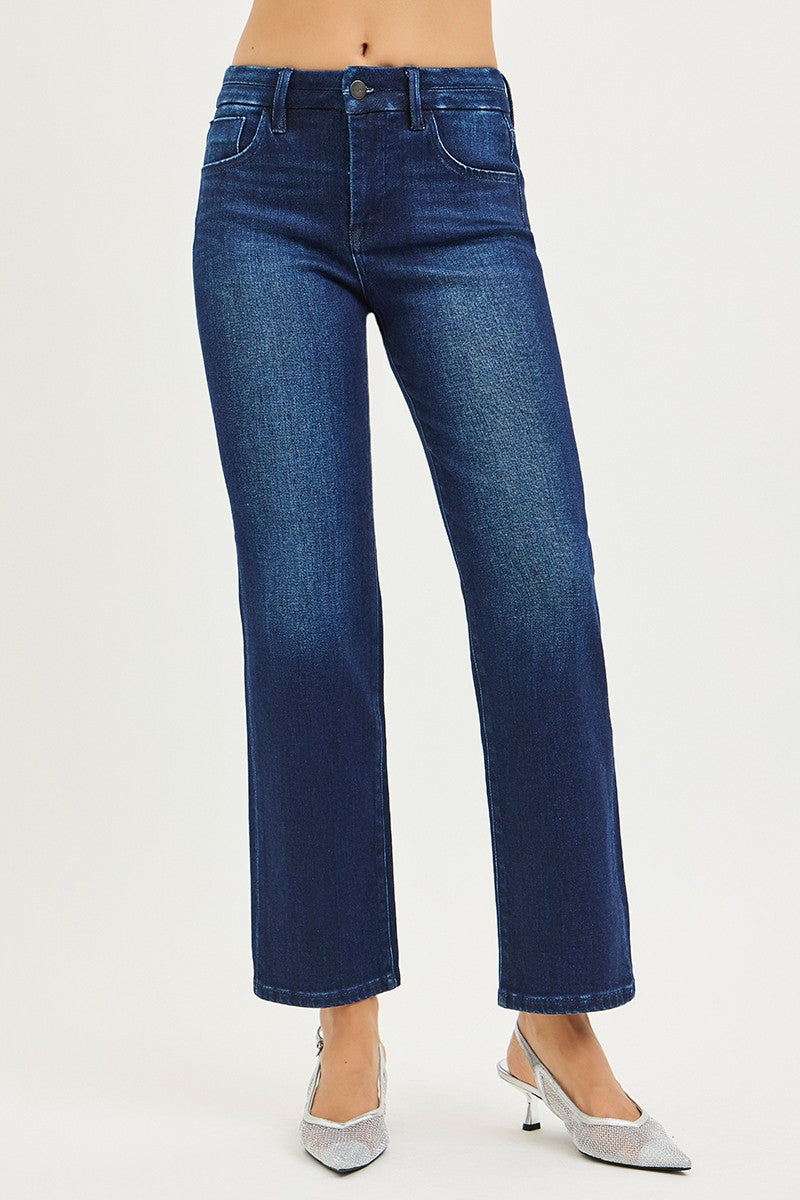 Risen Sullivan Tummy Control Mid Rise Ankle Straight Jeans