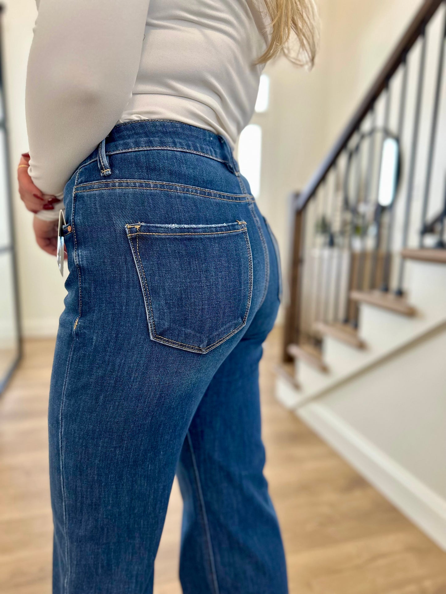 Risen Ailey Tummy Control High Rise Straight Jeans