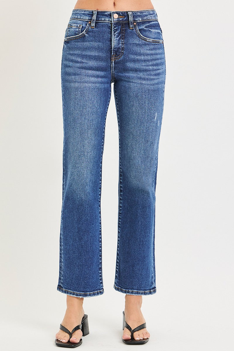 Risen Dreher Tummy Control High Rise Ankle Straight Jeans