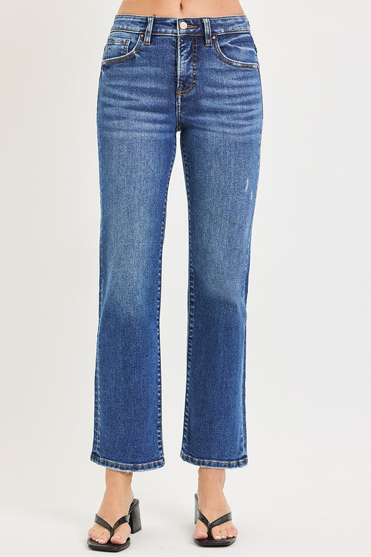 Risen Dreher Tummy Control High Rise Ankle Straight Jeans
