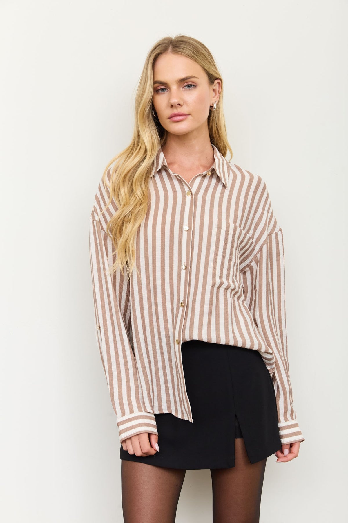 Hartford Striped Button Up Top