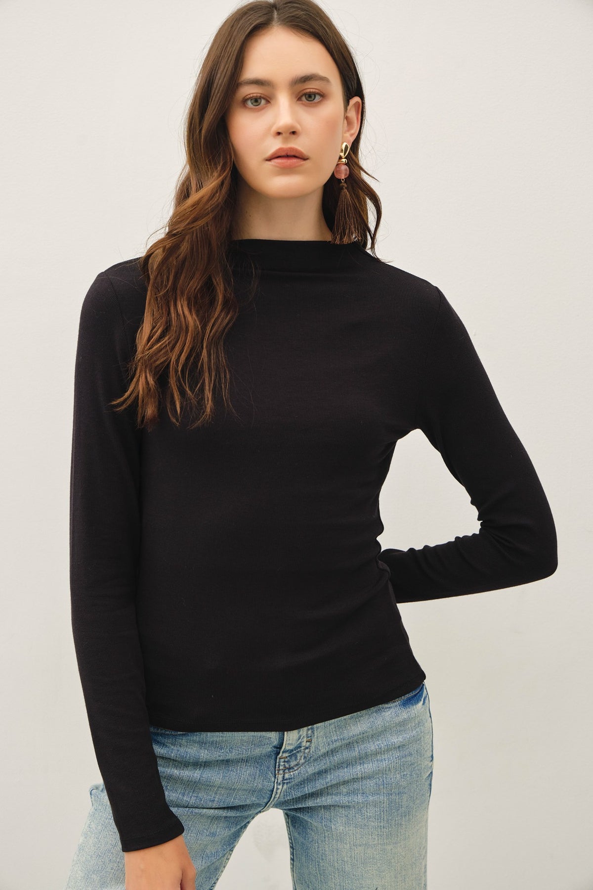 Orlando Ribbed Mock Neck Sweater