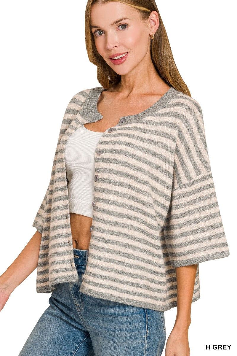 Savannah Striped Half Sleeve Cardigan