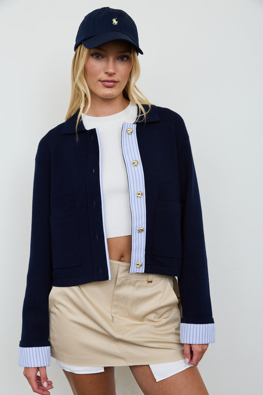 Marshfield Contrast Trim Cardigan