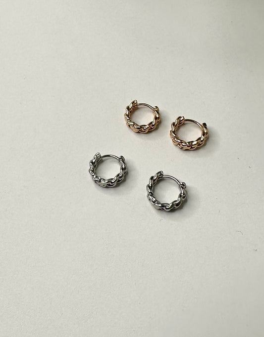 Brass Multi Shape Huggie Hoops